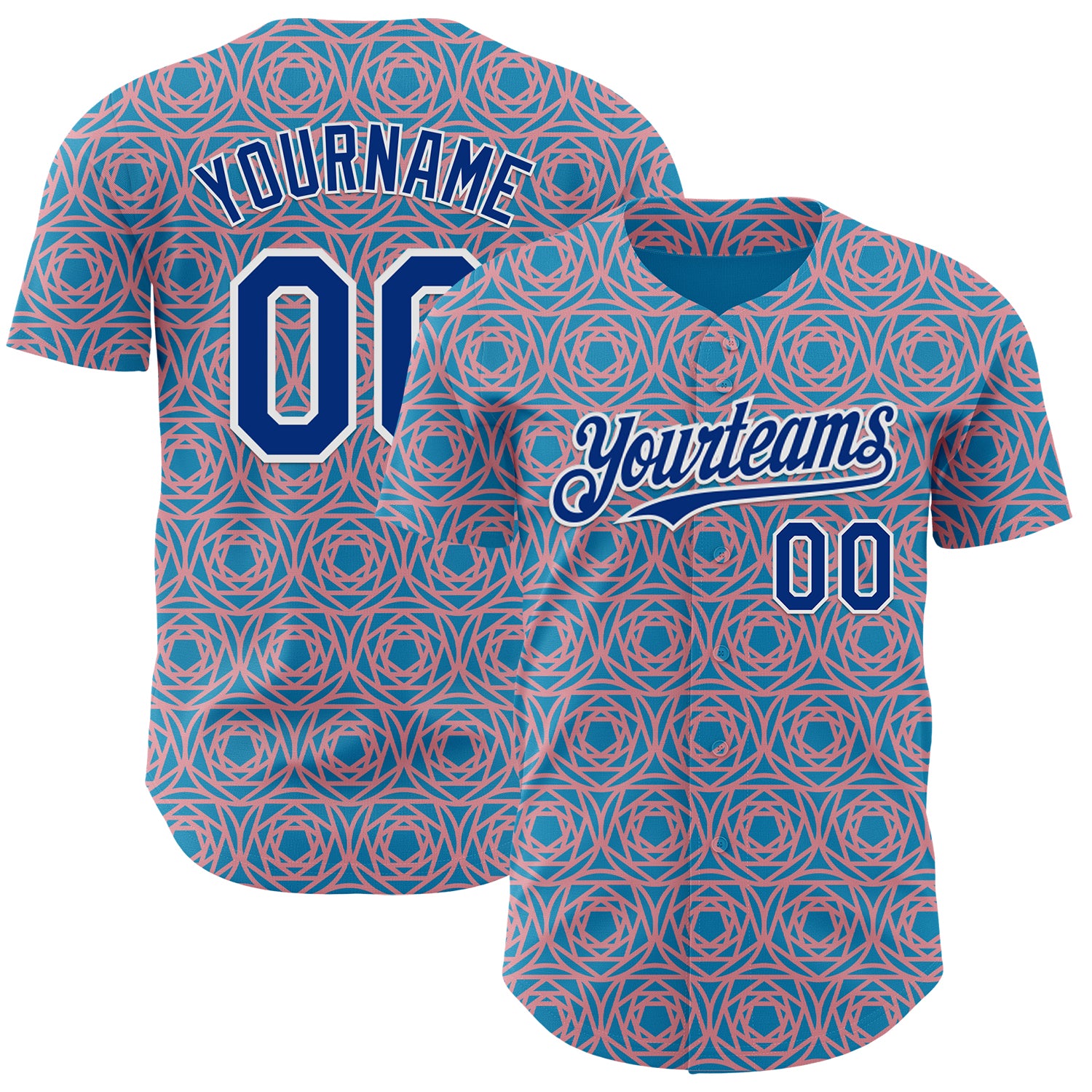 Custom Panther Blue Royal Medium Pink-White Colombia Style Authentic Baseball Jersey