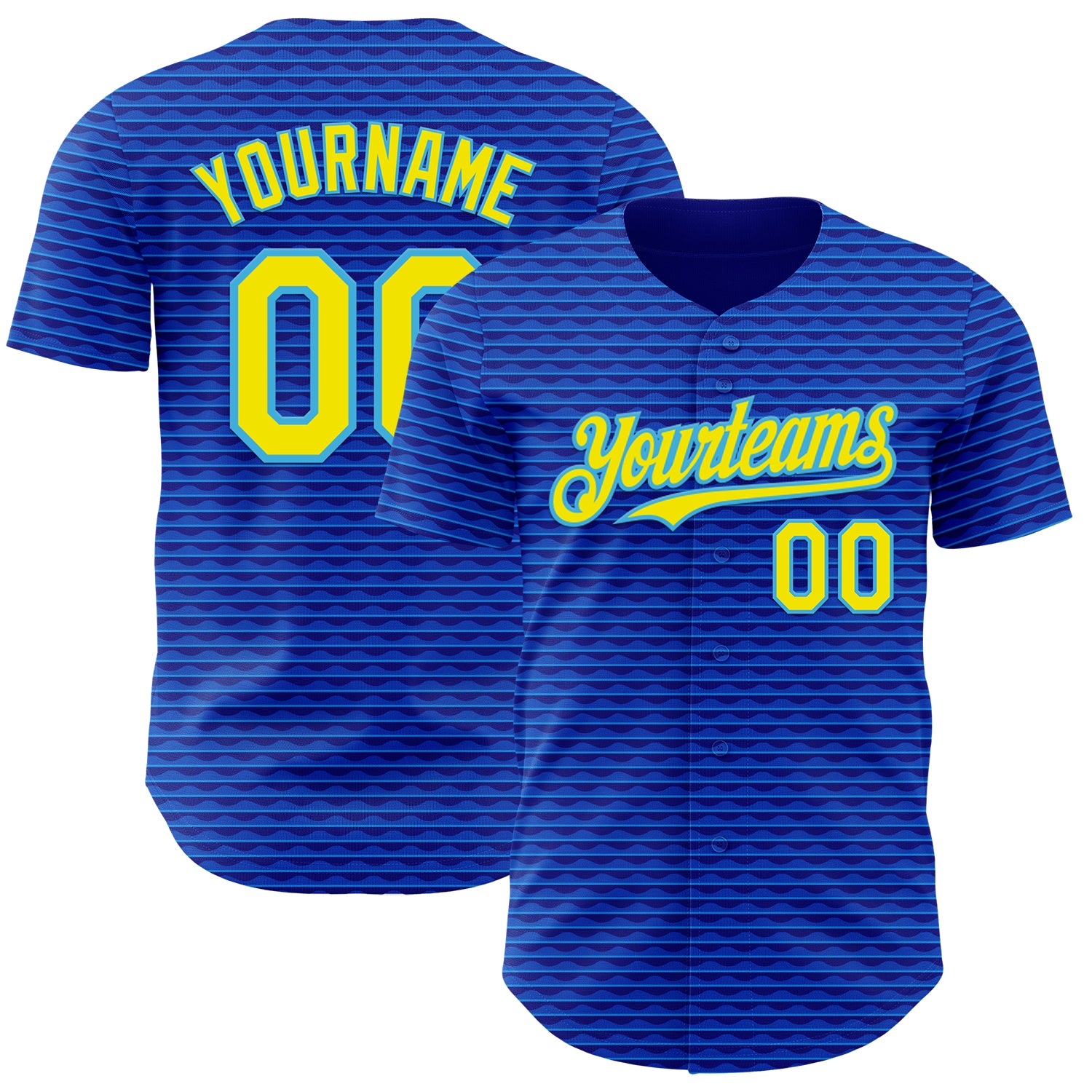 Custom Blue Light Yellow-Sky Blue Brazil Style Authentic Baseball Jersey
