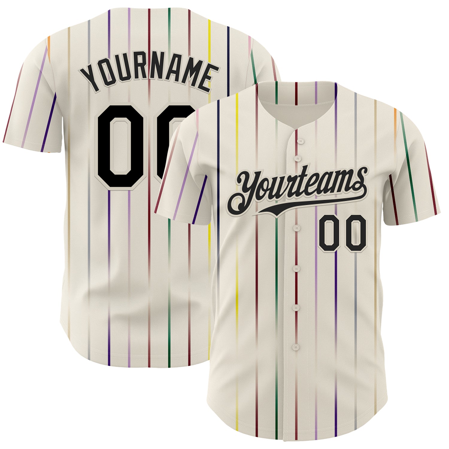 Custom Cream-Black Japan Style Authentic Baseball Jersey