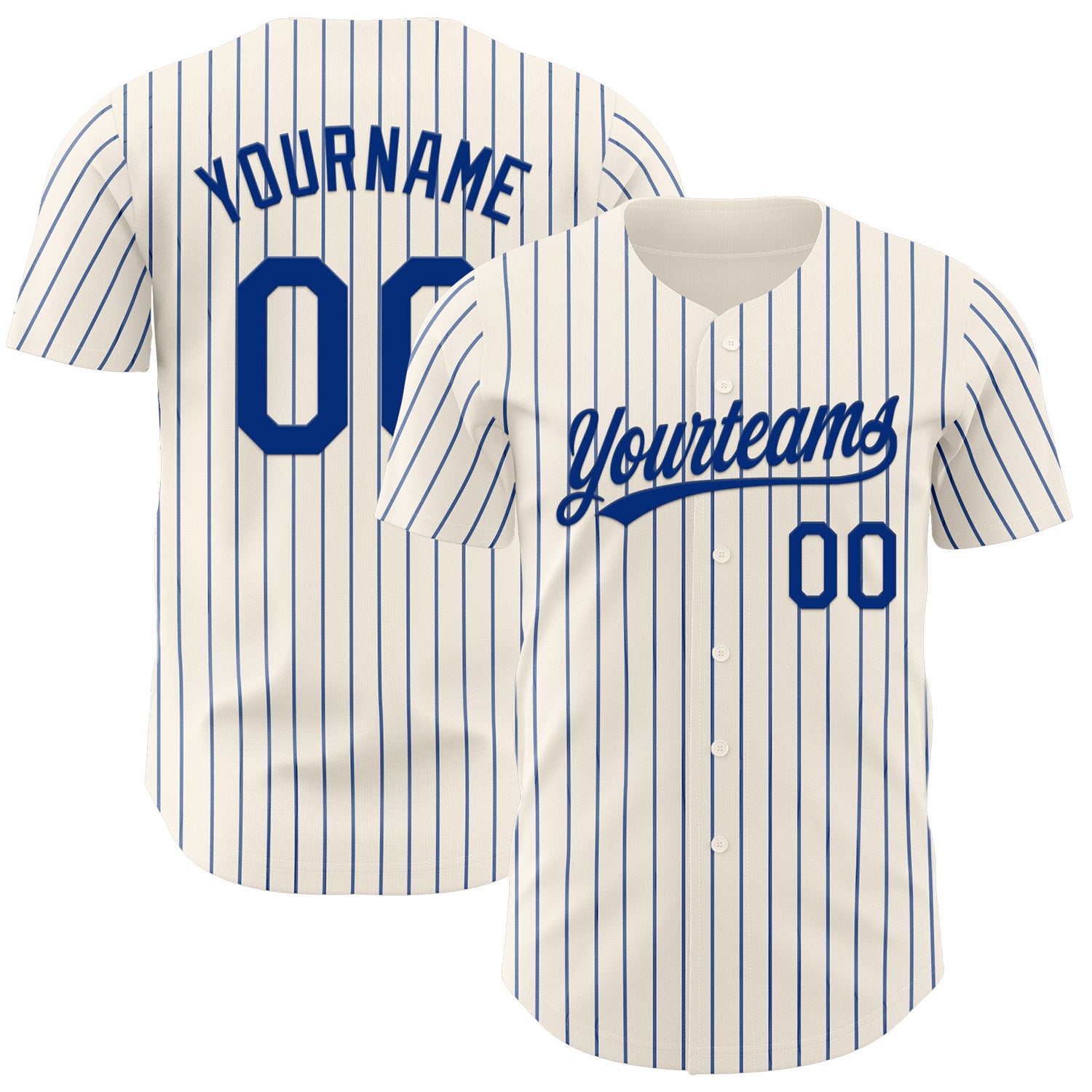 Custom Cream Royal Pinstripe Royal Authentic Baseball Jersey