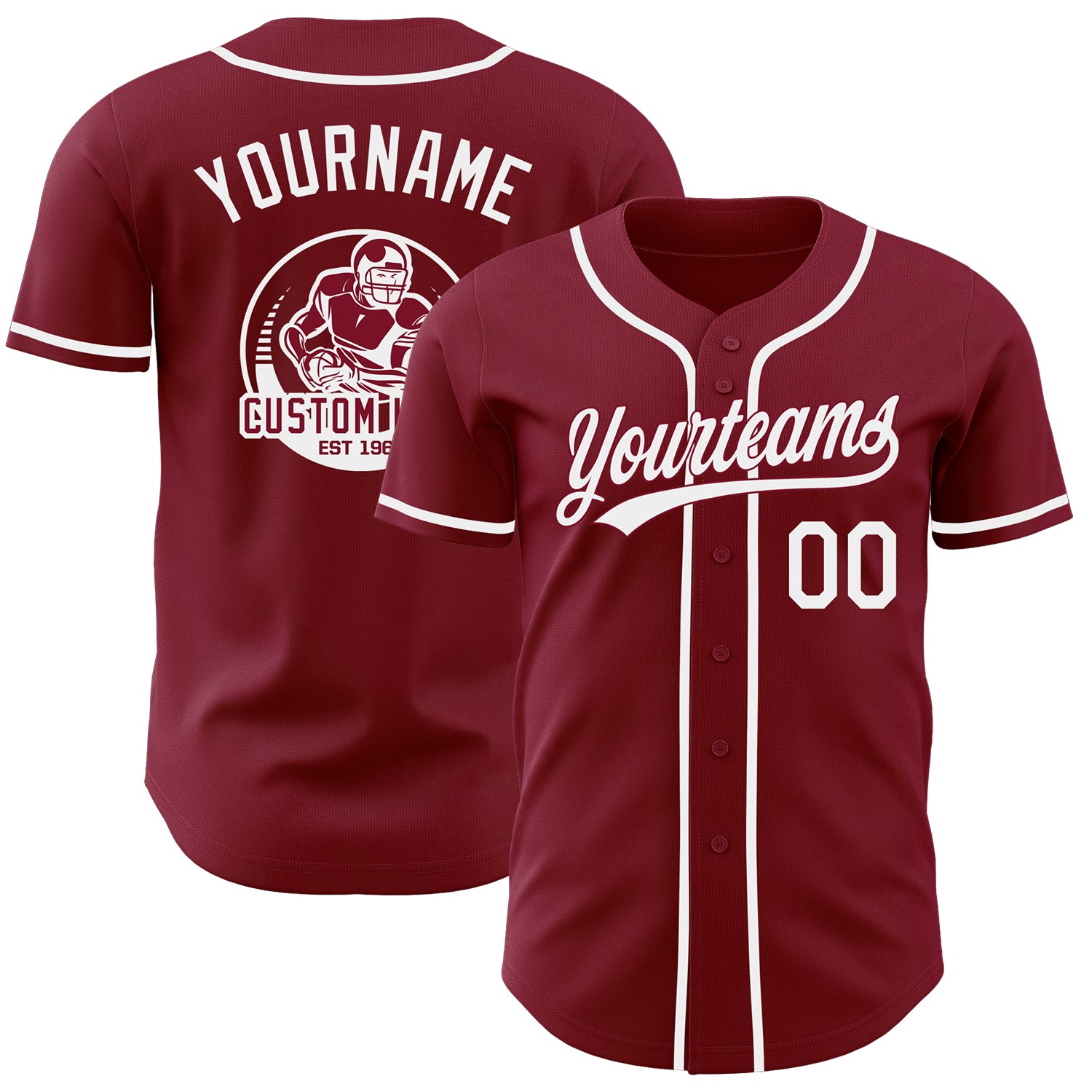 Custom Crimson-White Authentic Baseball Jersey