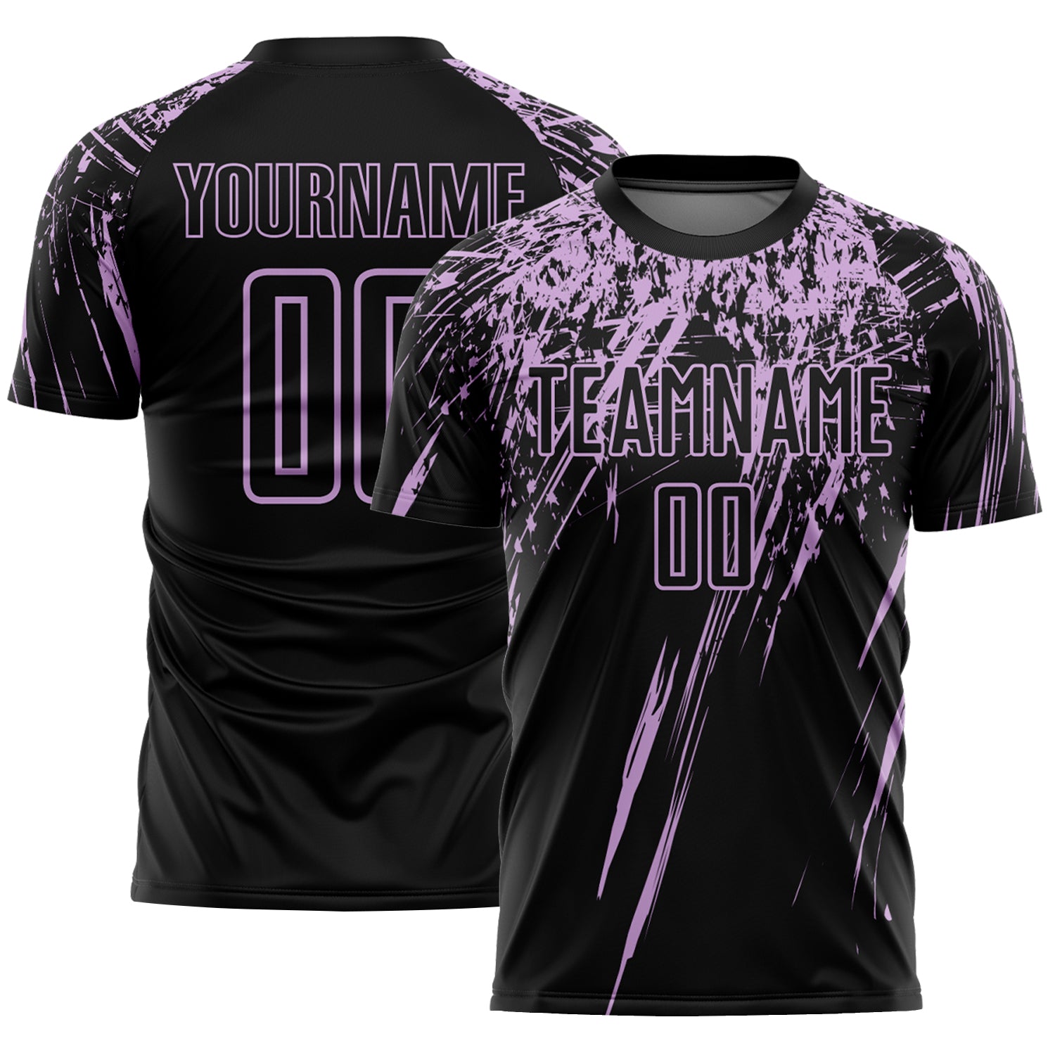 Custom Black Light Purple Splash Sports Sublimation Soccer Uniform Jersey