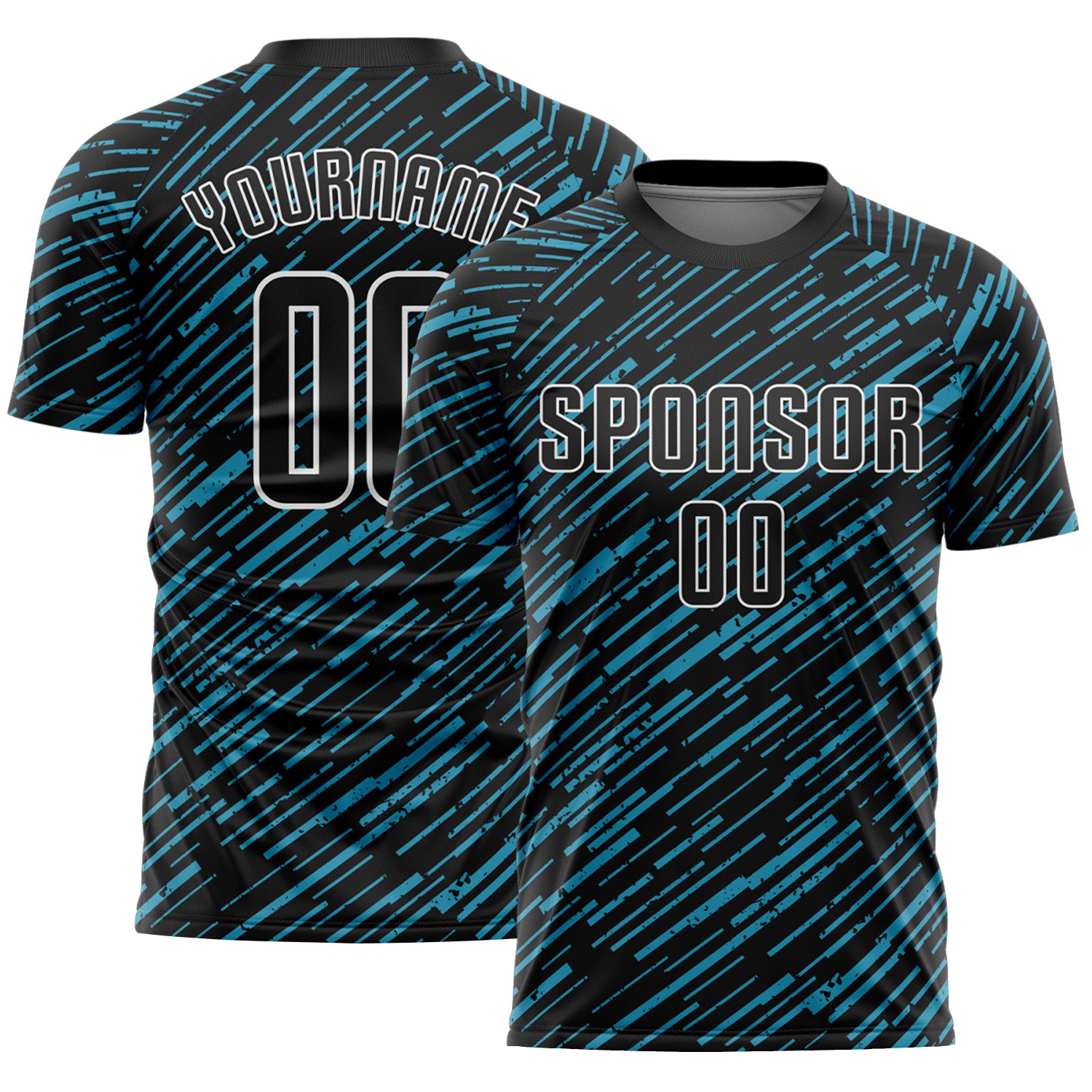 Custom Black Panther Blue-White Line Sports Sublimation Soccer Uniform Jersey
