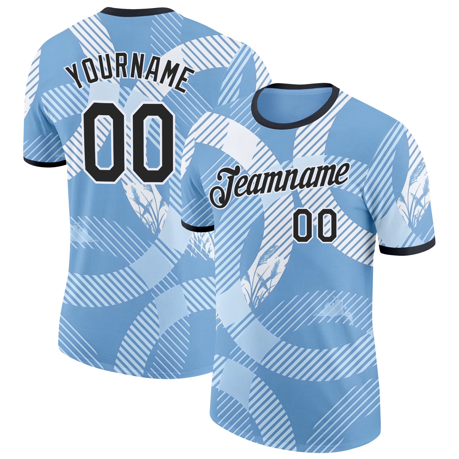 Custom Blue Black-White Argentina Line Performance T-Shirt