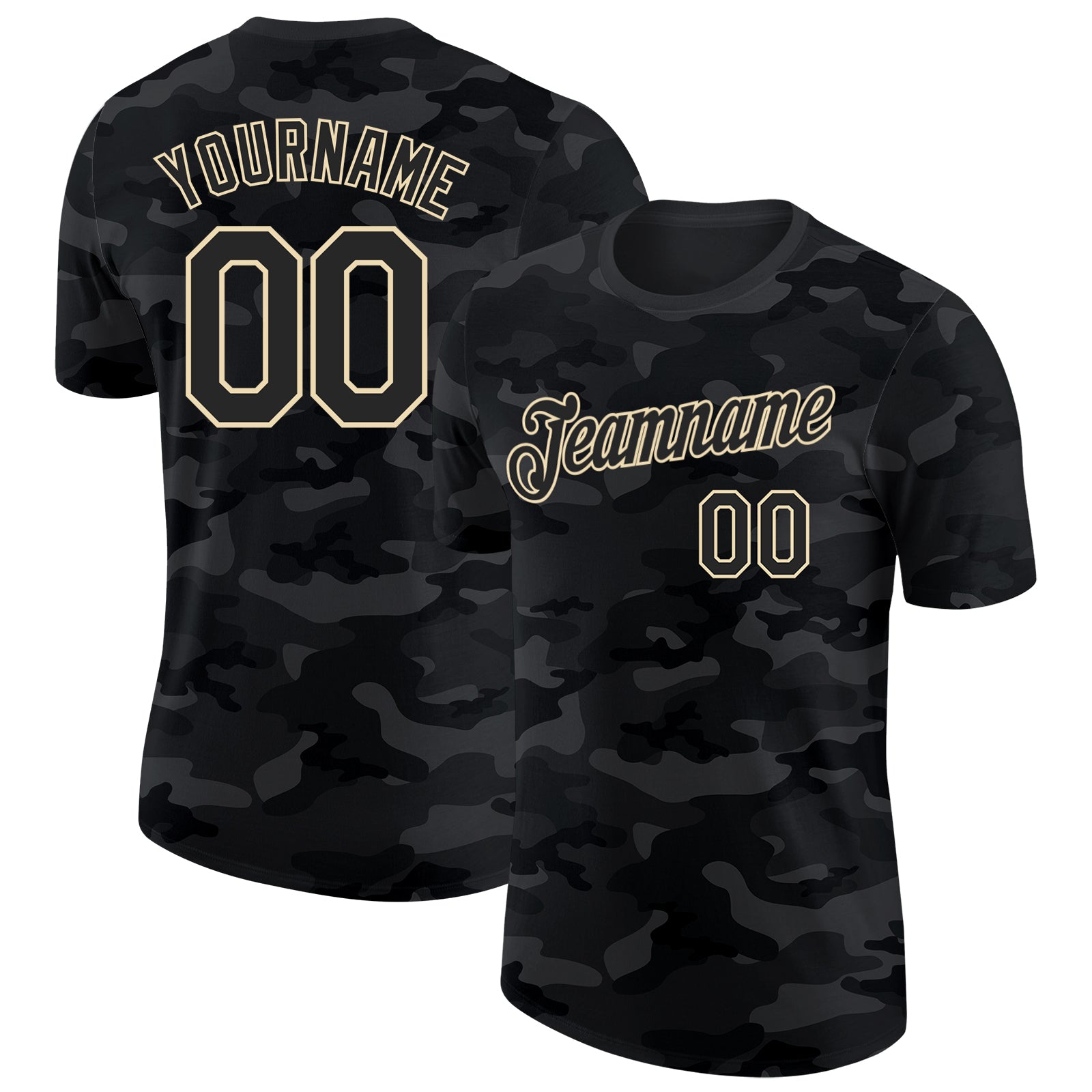 Custom Camo Black-Cream Salute To Service Performance T-Shirt