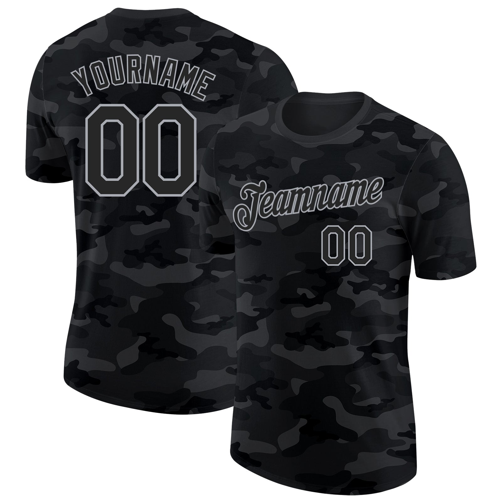 Custom Camo Black-Gray Salute To Service Performance T-Shirt