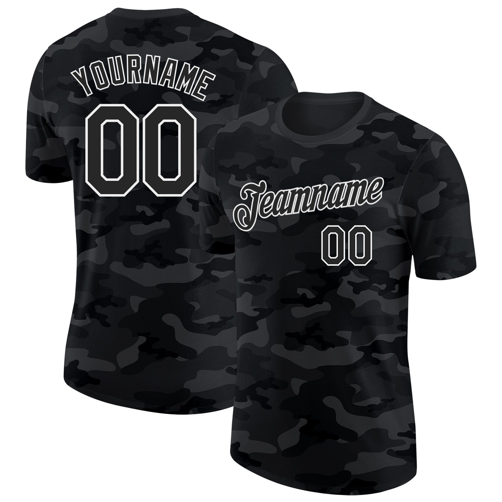 Custom Camo Black-White Salute To Service Performance T-Shirt