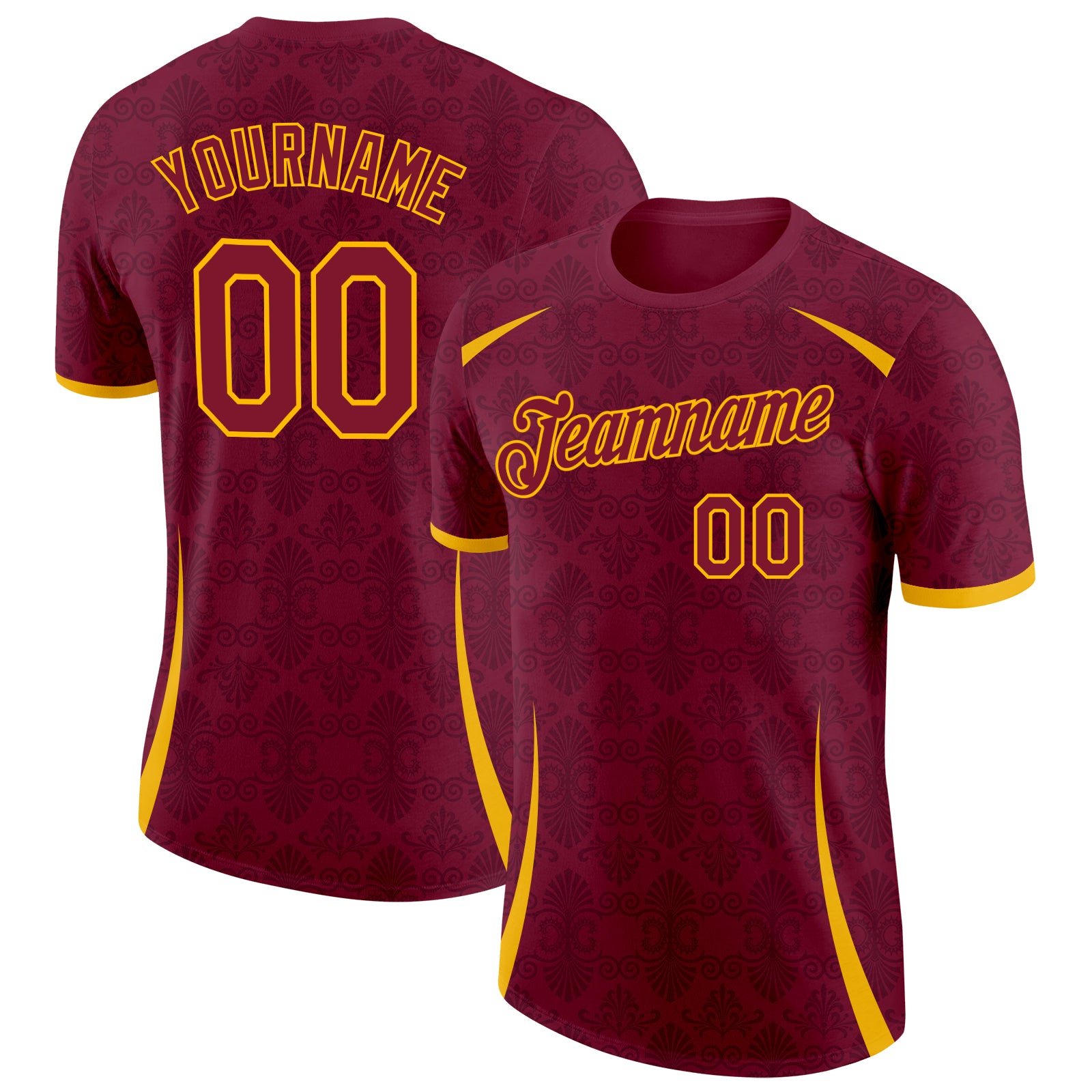 Custom Crimson Gold Italy Subtle Performance T-Shirt