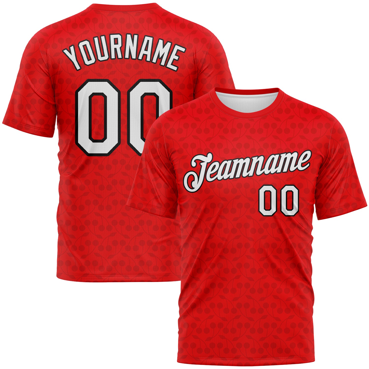 Custom Fire Red White-Black 3D Pattern Tone-on-Tone Minimalist Sytle Performance T-Shirt