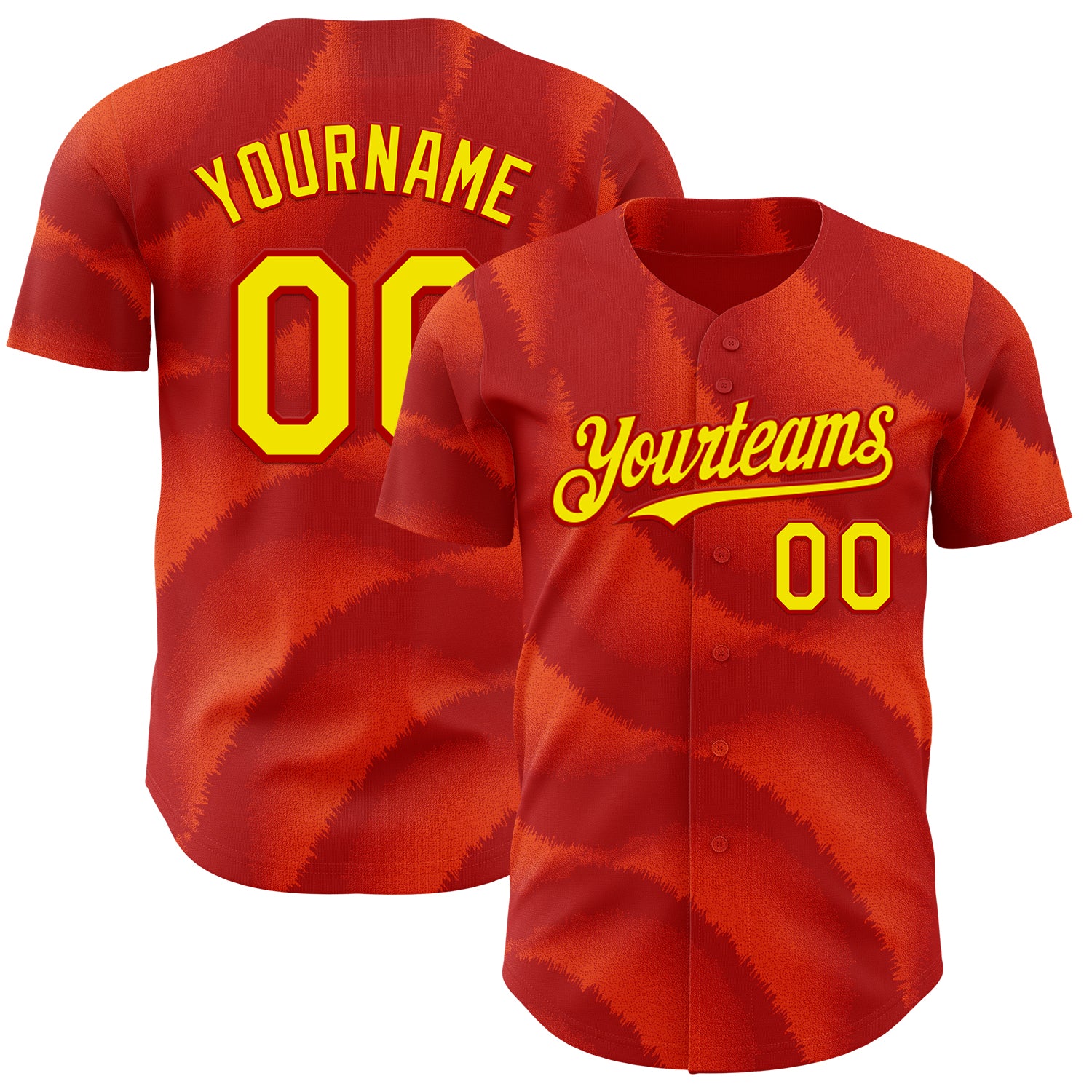 Custom Red-Light Yellow Spain Style Authentic Baseball Jersey