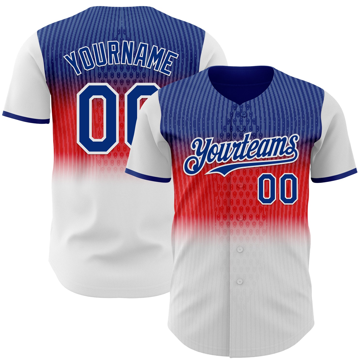 Custom Royal Red-White Colombia Style Authentic Baseball Jersey