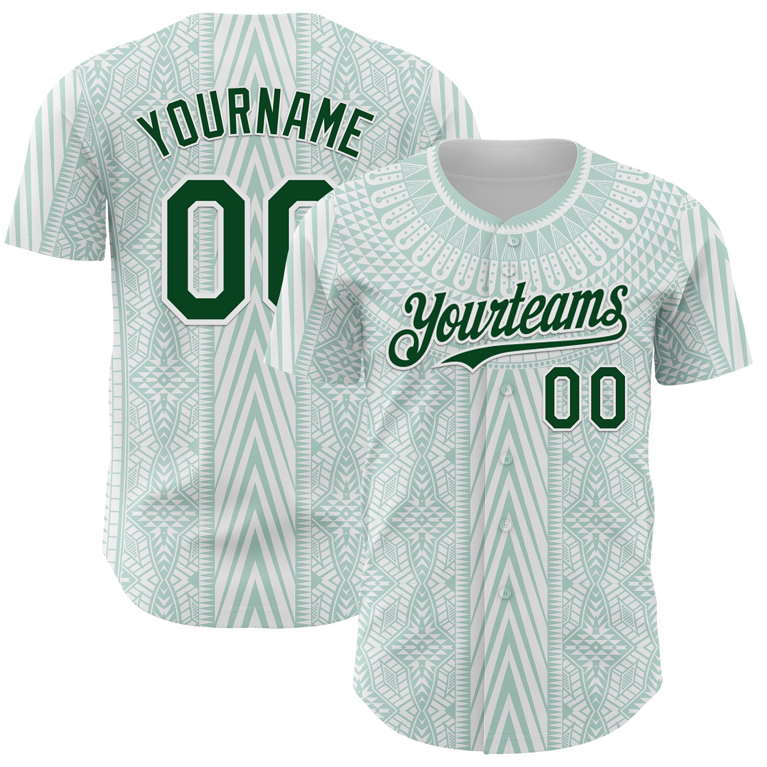 Custom White-Green Mexico Style Authentic Baseball Jersey