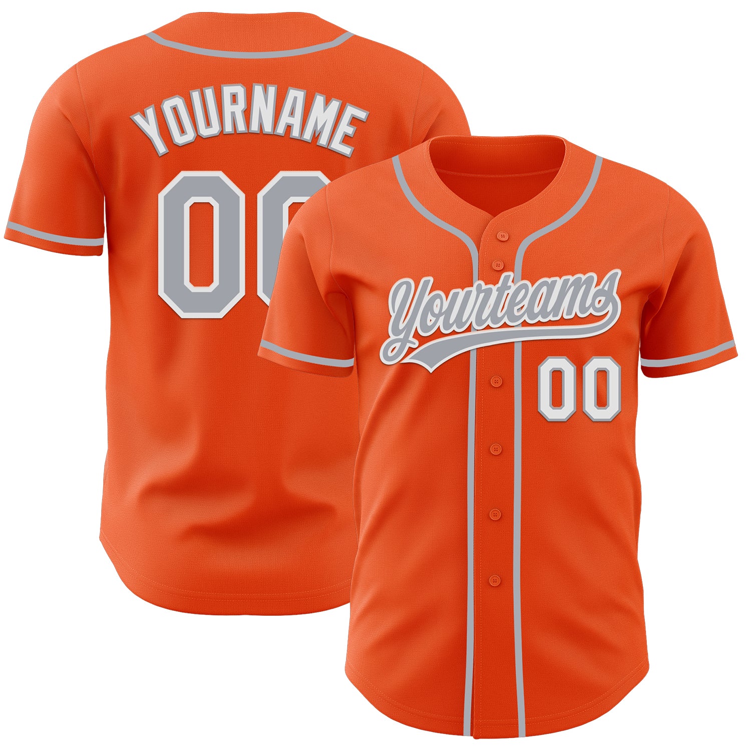 Custom Orange Gray-White Authentic Baseball Jersey