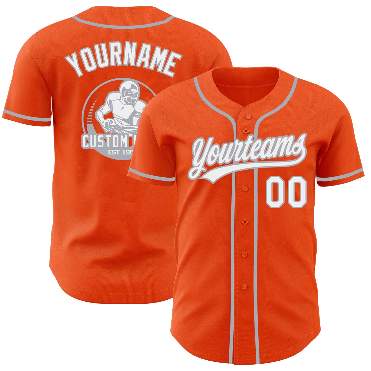Custom Orange White-Gray Authentic Baseball Jersey