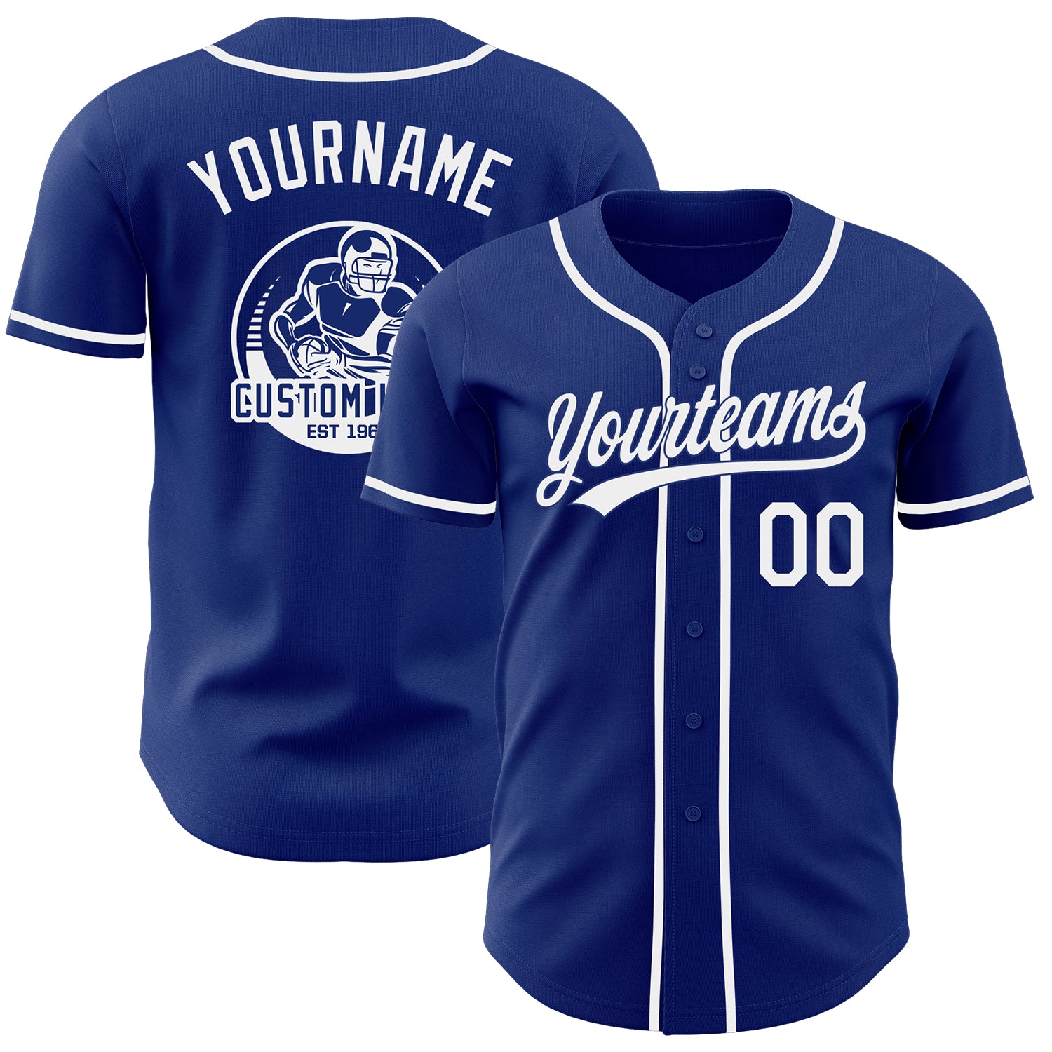 Custom Royal-White Authentic Baseball Jersey