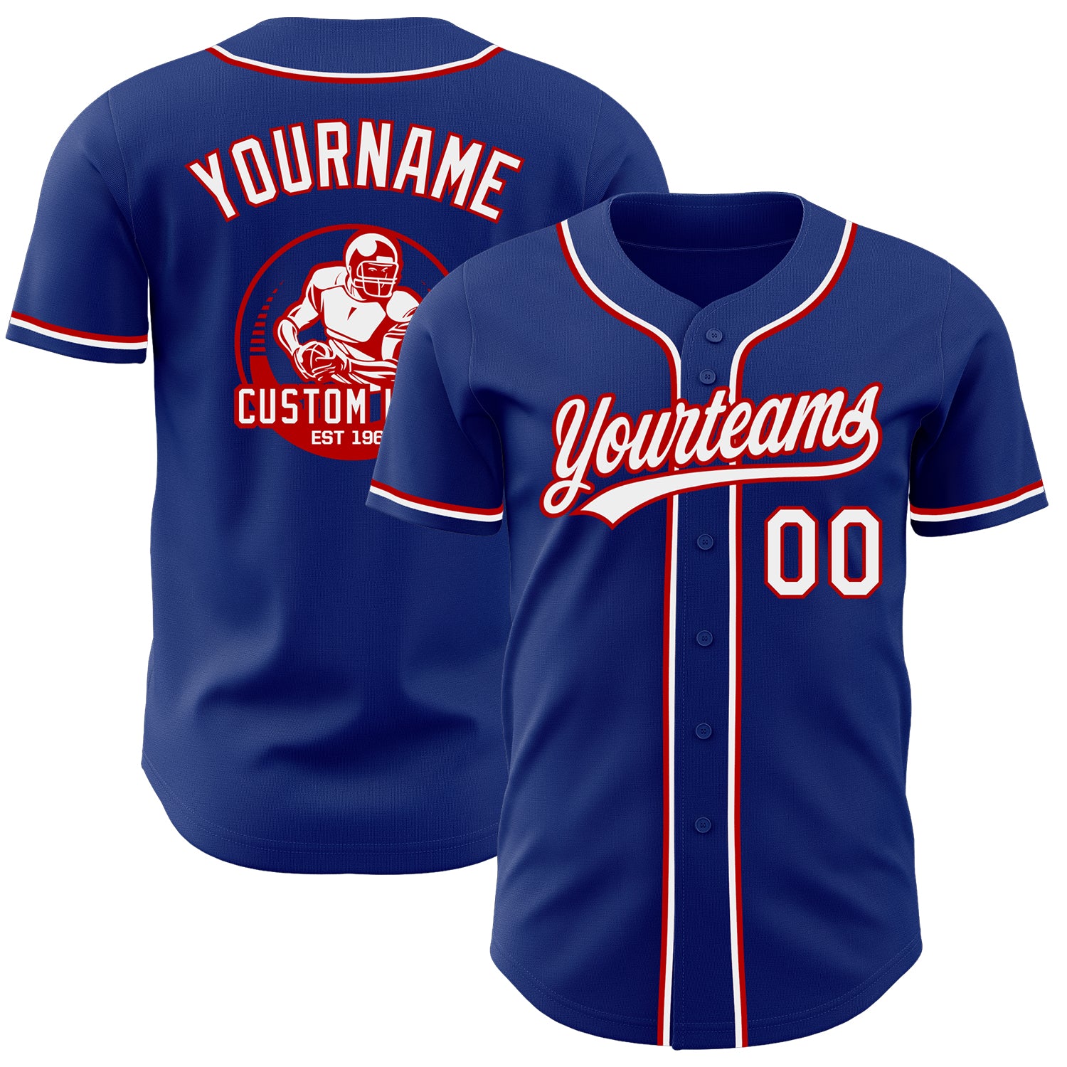 Custom Royal White-Red Authentic Baseball Jersey