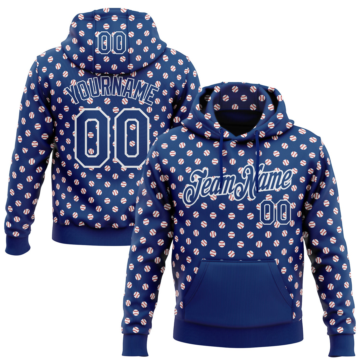 Custom Stitched US Navy Blue White 3D Pattern Design Baseball Game Day Indianapolis Inspired Sports Pullover Sweatshirt Hoodie