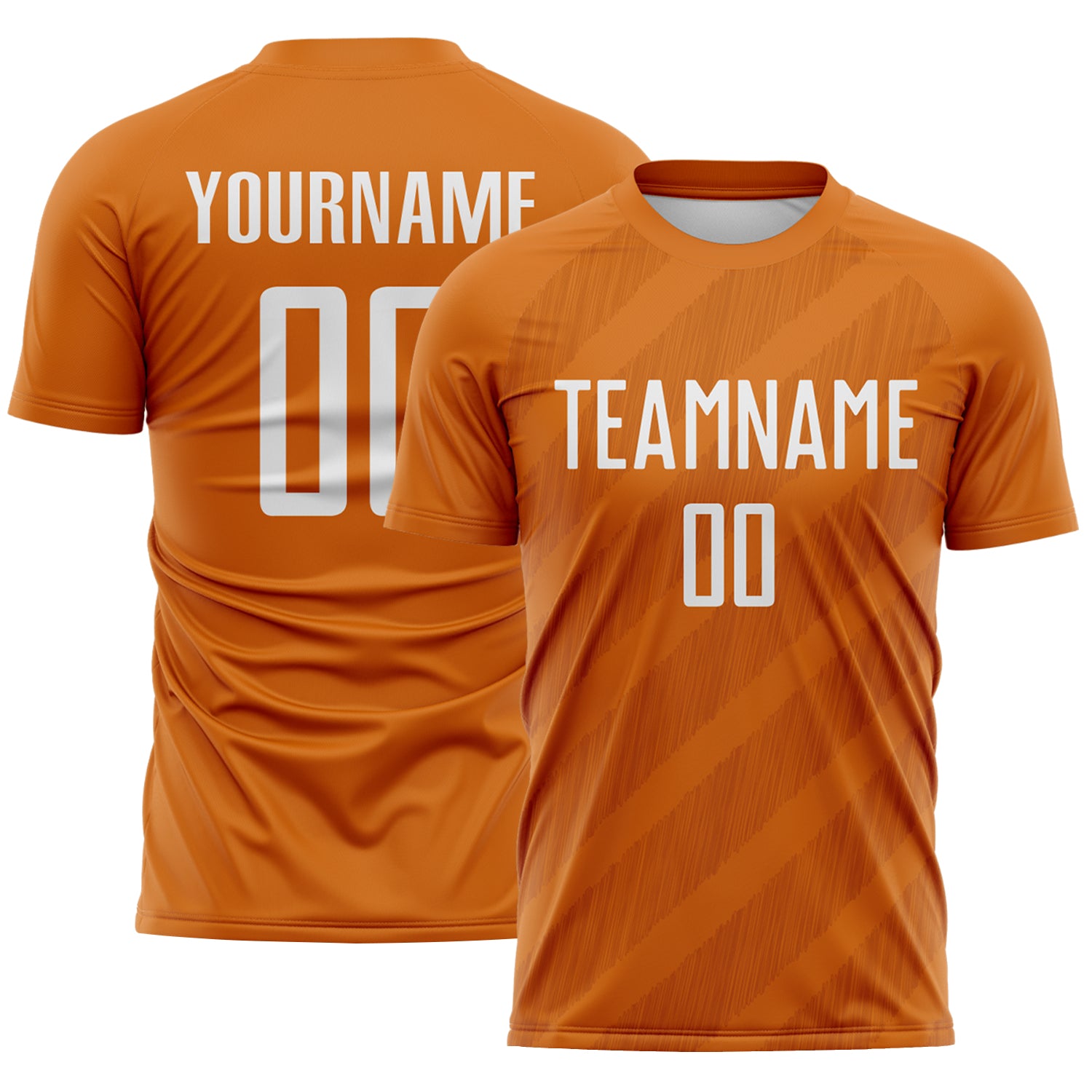 Custom Texas Orange-White Diagonal Stripes Sublimation Soccer Uniform Jersey