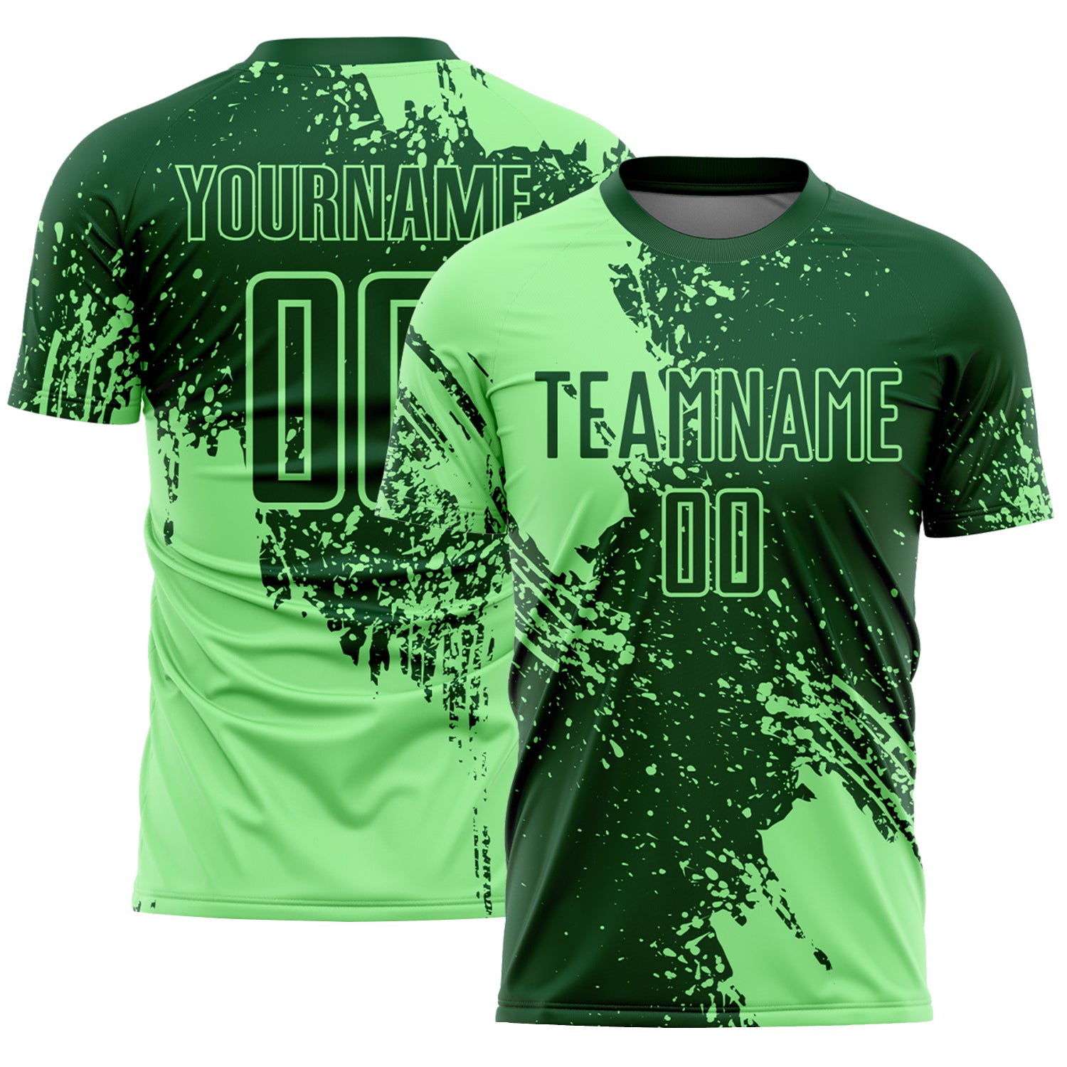 Custom Green Pea Green Abstract Brush Stroke Sports Sublimation Soccer Uniform Jersey