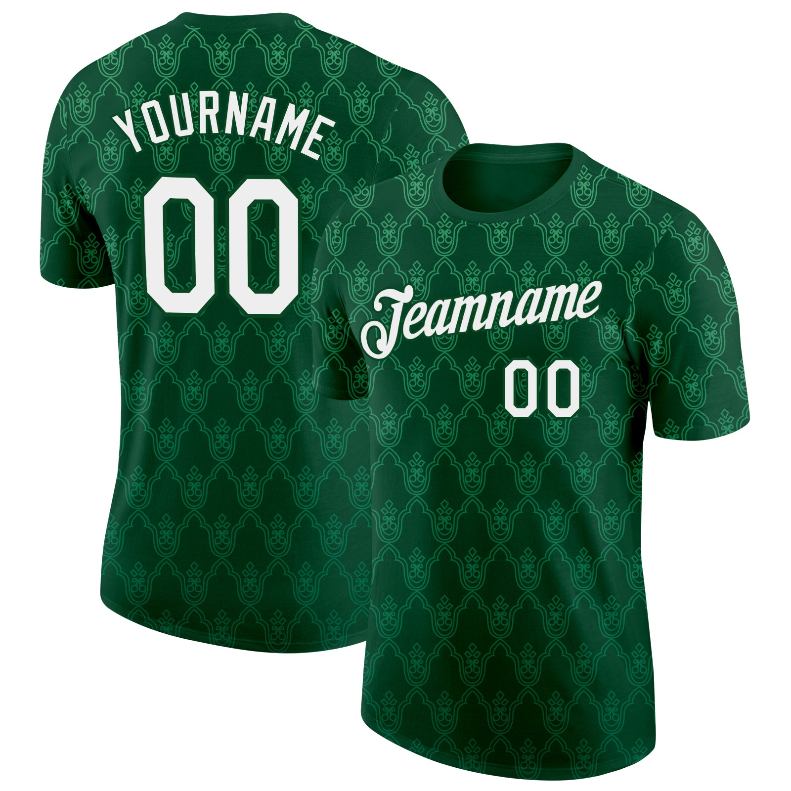 Custom Green White Italy Subtle Performance T-Shirt