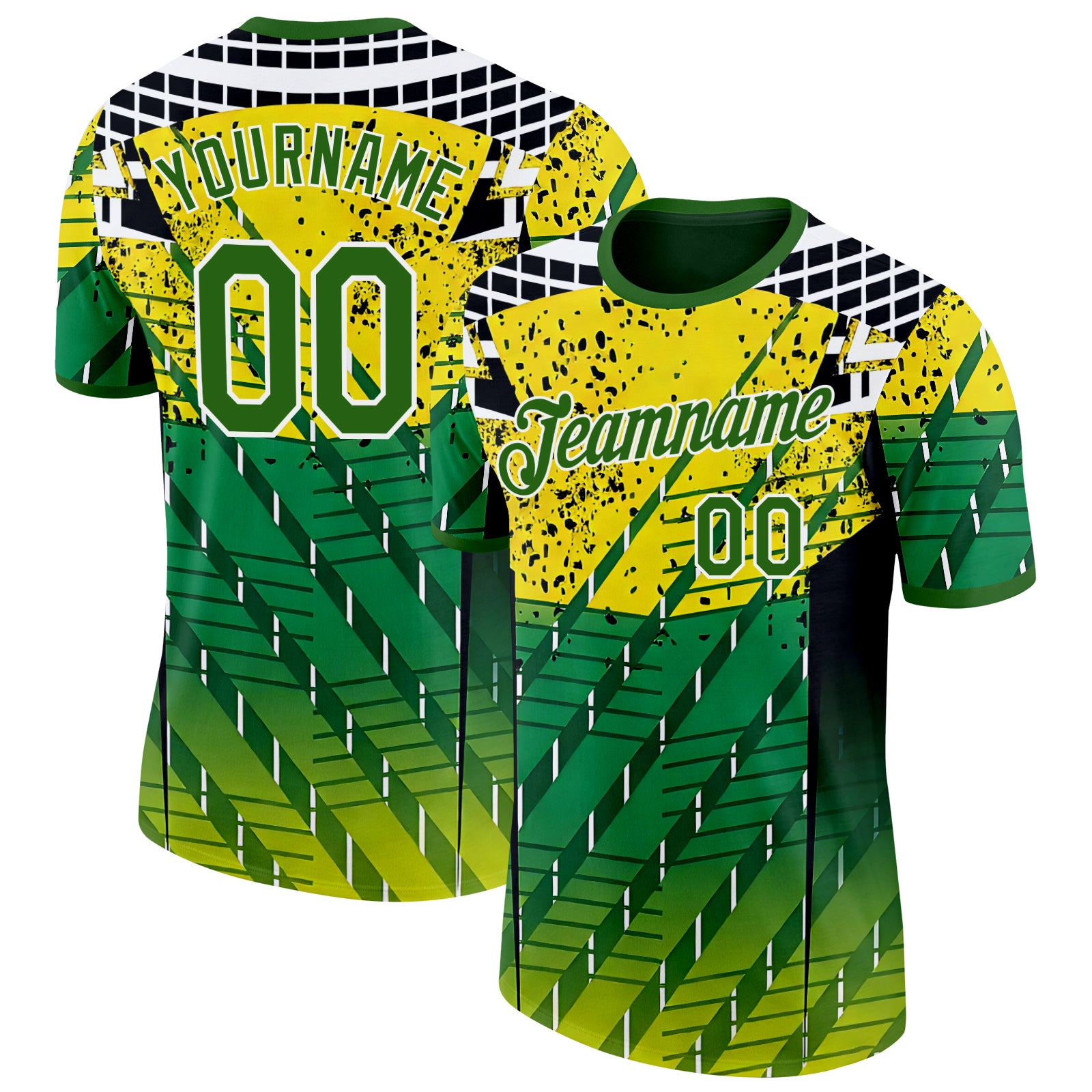 Custom Green Yellow Black-White Australian Performance T-Shirt