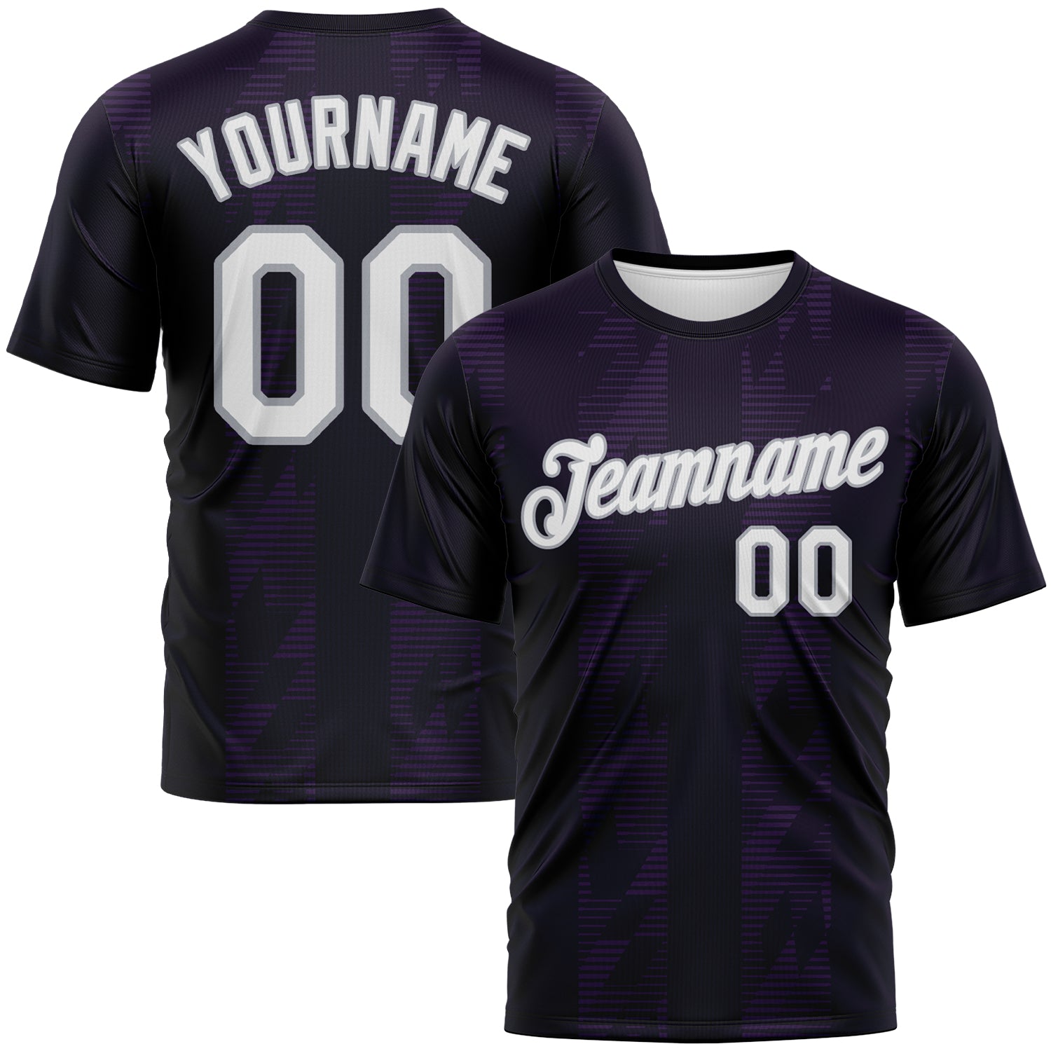 Custom Purple White Black-Gray 3D Pattern Retro Geometric Performance T-Shirt