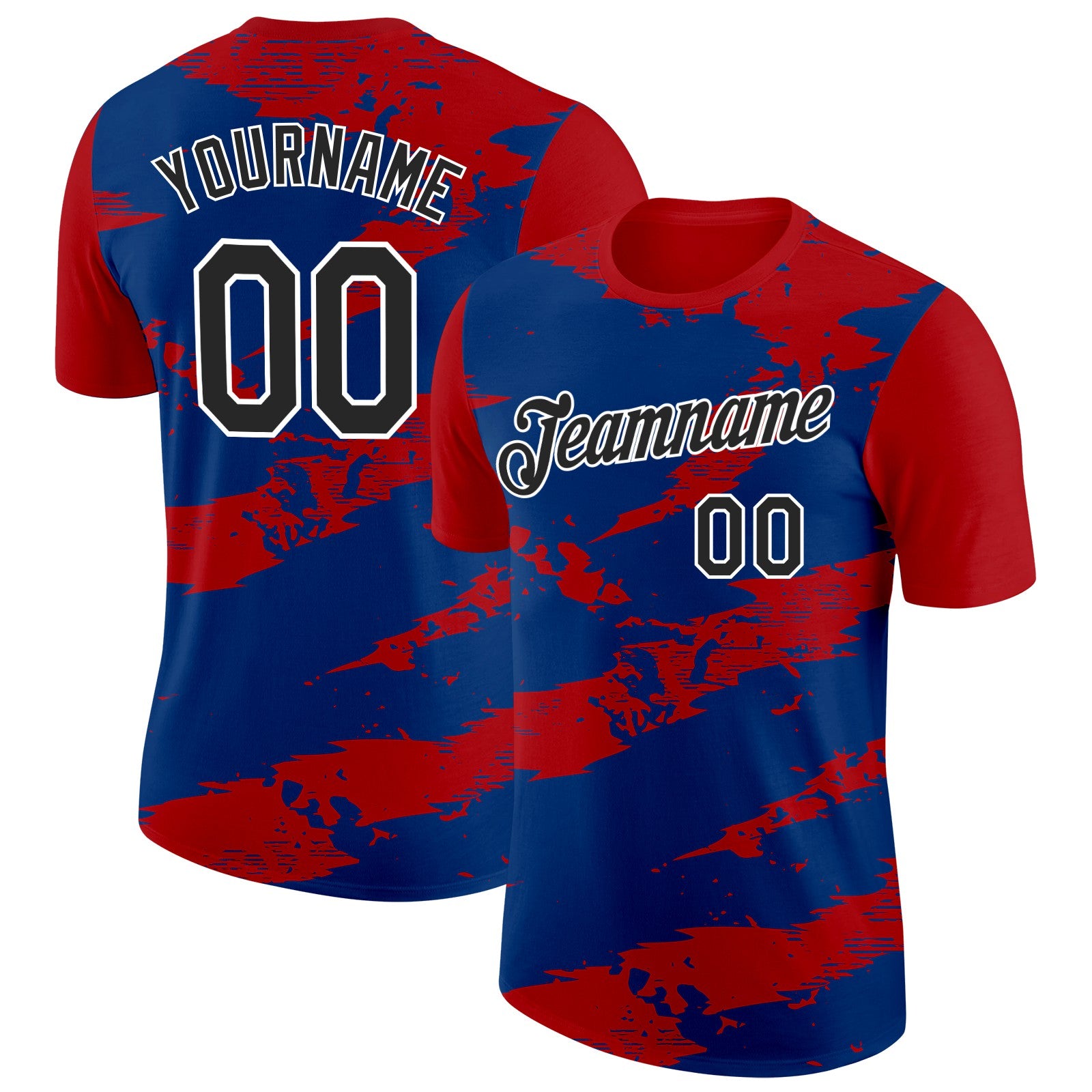 Custom Red Black Blue-White Netherlands Splash Performance T-Shirt