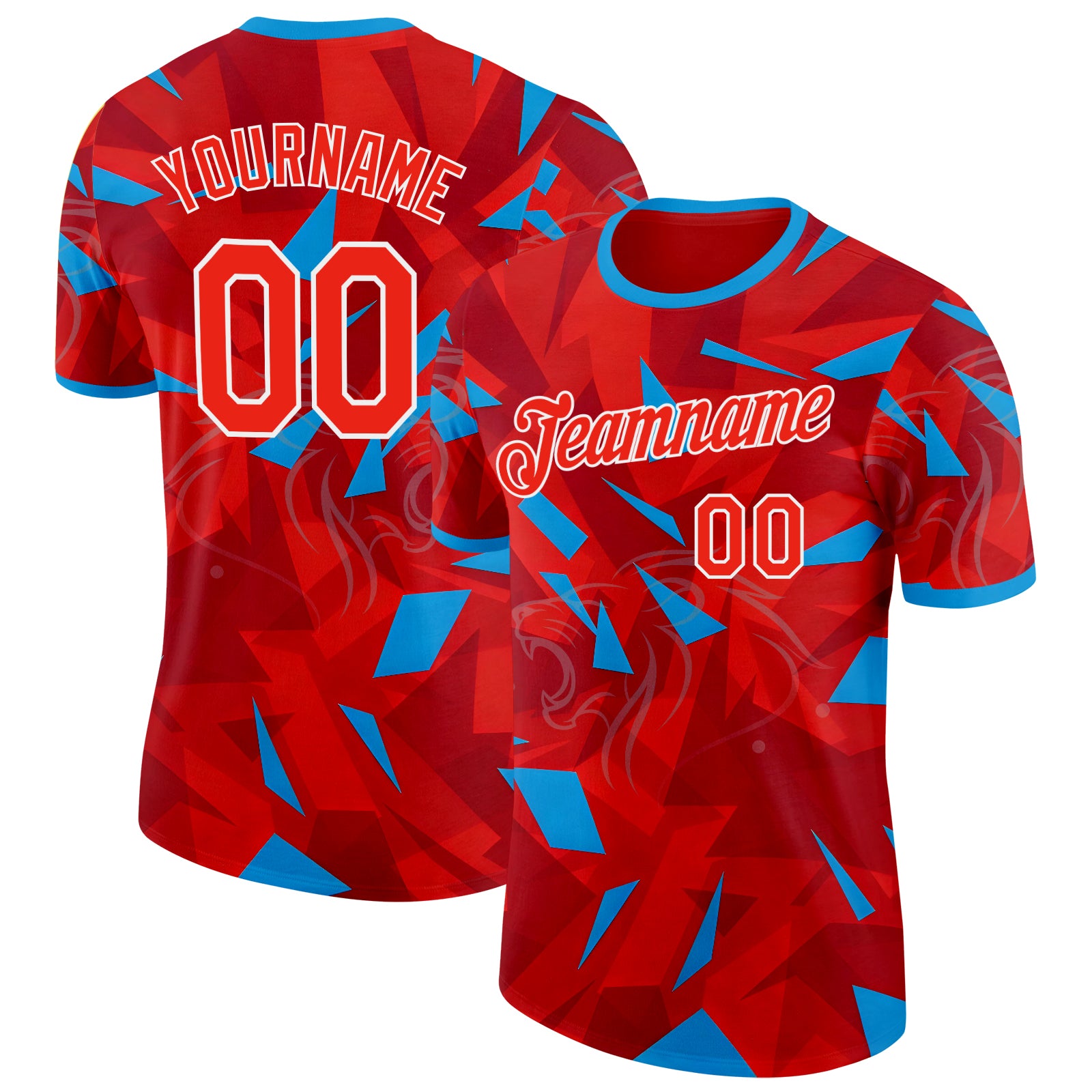 Custom Red Blue-White Czech Republic Performance T-Shirt