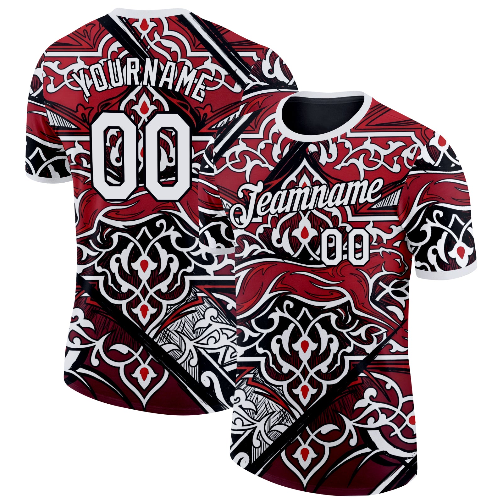 Custom Red White-Black Iran Performance T-Shirt