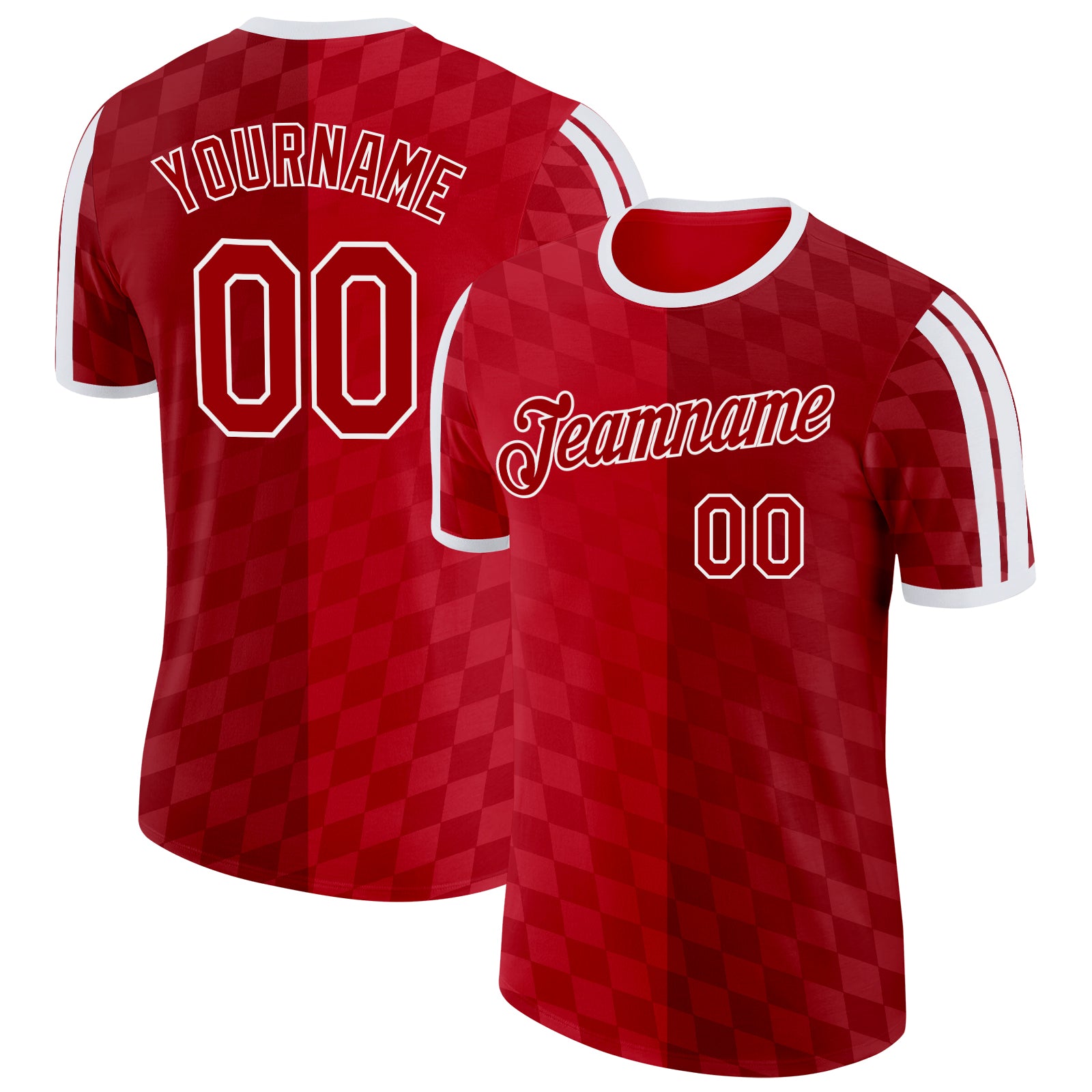 Custom Red White Denmark Performance T-Shirt