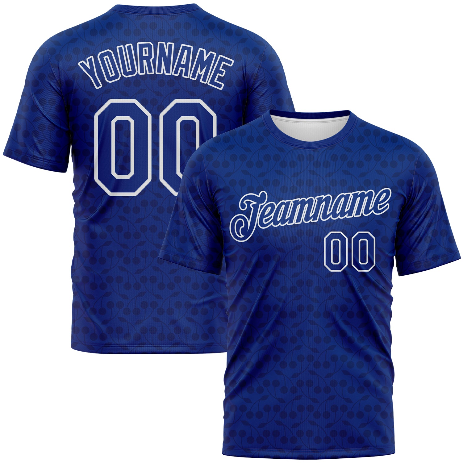 Custom Royal-White 3D Pattern Tone-on-Tone Minimalist Sytle Performance T-Shirt