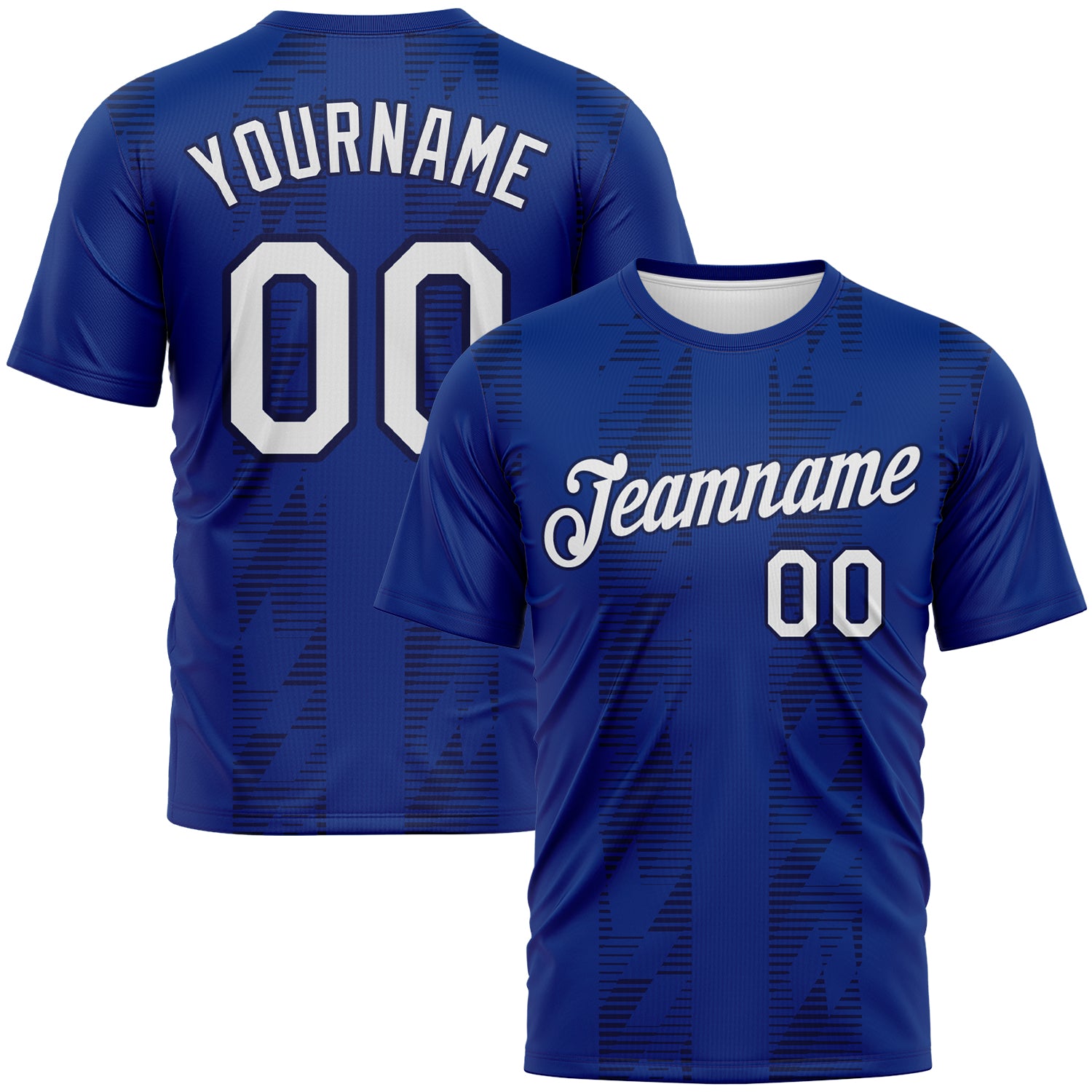 Custom Royal White-Navy 3D Pattern Retro Geometric Performance T-Shirt