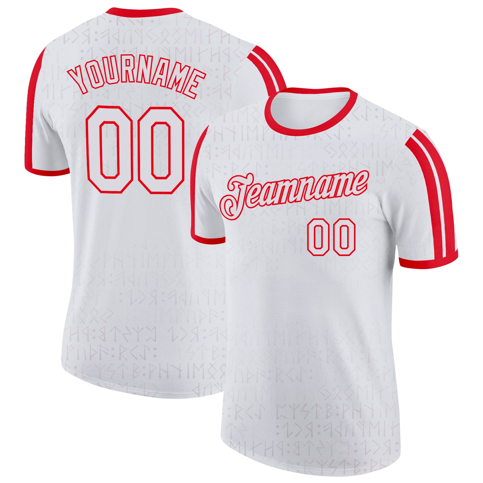 Custom White Fire Red Denmark Performance T-Shirt